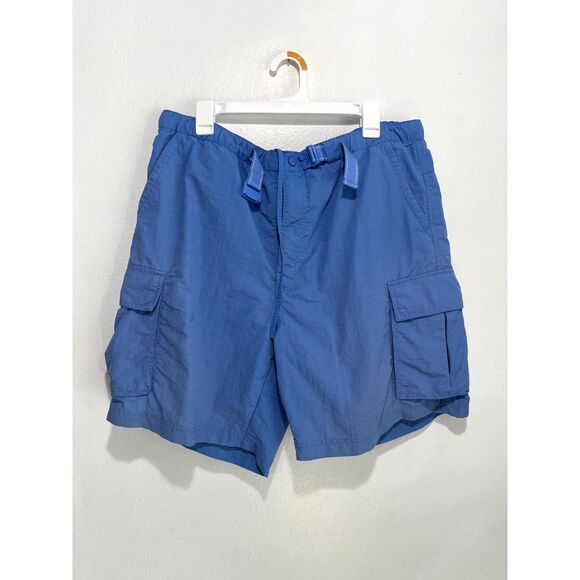 Lands' end cargo nylon shorts summer beach resort wear fishing blue men's 36/38 - Picture 1 of 6